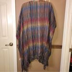 Soft Surroundings Cotton Rainbow Knit Fringe Shawl Cover Up Missy One Size Photo 1