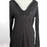 Old Navy Y2K 2000s Dark Gray Sheer Layering Long Sleeve with Hood Photo 0