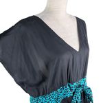 Swimsuits For All Coverup Dress 14/16 Black Blue Animal Print Belt New Photo 5