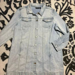 Susan Graver  Regular light blue denim long Jean jacket‎ women’s size XLP Photo 0