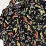 Vintage Dress Barn Victorian Floral Zip Jacket Tapestry Womens Large Grandmacore Black Photo 1