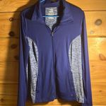 XL Women’s DANSKIN NOW active long sleeve blue and white zip up jacket Photo 0