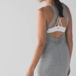 Lululemon Go For It Dress Womens 10 Gray Hyper Stripe Racerback Bodycon Athleisu Photo 1