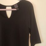 Clara Sun Woo Dress Black 3/4 Sleeve Swing Dress w/ Keyhole Back Sz XS EUC LBD Photo 5