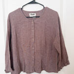 Flax  Womens Linen Button Front Top Sz Medium Neutral Earthy Lagenlook Quiet Lux Photo 0