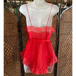 Size M//Vintage Cherry Red Teddy French Cut Lace Trim Size M Photo 1