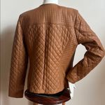 Isaac Mizrahi  Quilted Leather Jacket in rich Carmel color NWOT Photo 2