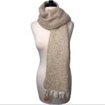 Amicale Cashmere / Wool Blend Herringbone Scarf Tan Photo 1