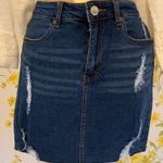 Denim Blvd distressed Denim mini skirt Size L Photo 1