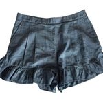 J.Crew Chambray Ruffle Hem Shorts Pleated Pockets Casual Blue Size 8 NEW Photo 0