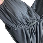 Vintage Bel Soie Black Strapless Beaded Empire Waist Floor Length Gown Size 8 Photo 4