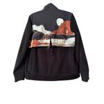 Hooey Desert Scene Fleece Jacket Full Zip Black Western Outdoorsy M Size M Photo 2