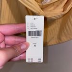 Anthropologie NWT $58  Yellow Ribbed-Knit Fabric Pullover Halter Top XL Photo 3