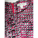 Walter Shirt Size 4 Pink Black Gray Silk Short Sleeve Pleated Corpcore Classic‎ Photo 8