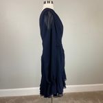 Betsy and Adam Women's Cocktail Dress Size 8 Blue Chiffon Mini Fit and Flare Photo 2