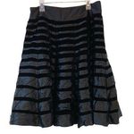 Carmen Marc Valvo  Satin & Velvet Black Full Skirt Photo 2