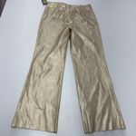 Vince Camuto Pants Womens Size 10 Metallic Gold Faux Leather Flare Leg Holiday Photo 3