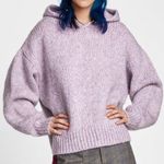ZARA Oversized Purple Hooded Knit Top Size M Photo 0
