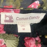 Cotton Candy LA Cotton Candy Black Floral Mesh Wrap Long Sleeve Blouse Crop Top Size M Y2K Photo 5