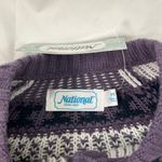 Vintage National Fair Isle cardigan sweater purple and white Women’s Size Medium Photo 4
