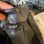 Papaya black high waist faux leather side wrap mini skirt S Photo 4