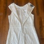 Eilly Bazar Dress Medium White Mini Sleeveless Lined Croquette Girl Lace Fitted Photo 6