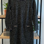 Talbots  Nub Woven Tweed Jacquard Long Sleeve Knee Length Dress, 8 Photo 0