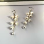 Flower Dangle Drop Earrings for Women Gold Photo 2