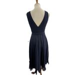 NWT Jenny Packham Midnight Blue Chiffon Halter Neck Sash Tie Knee Length Dress 4 Photo 4