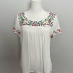 Skies Are Blue Urban Outfitters  Top Embroidered Floral Spanish Boho Cottagecore Photo 0