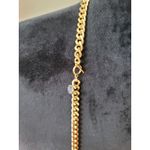 Womens Gold Cuban Chain Necklace With Angel Coin Pendant And Toggle Lock Jewelry Orange Photo 6