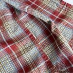 Red Plaid Flannel Long Sleeve Button Down Birch Black Small Photo 5