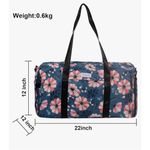 New Sivaletis 22” Large Duffle Bag with Shoe Pocket Navy Floral Weekender Gym Blue Photo 8