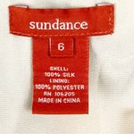 Sundance 100% Silk Floral Ruffle Trim Detail V-Neck Lined Dress Size 6 Photo 2