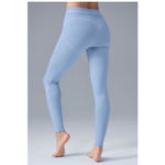 Alo Yoga Airbrush High-Waist Heart Throb Legging Seashell Blue/White M Photo 1