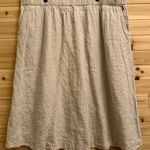 Eileen Fisher Size 3X Tan Organic Linen Pull On Maxi Skirt Pockets Summer Photo 0