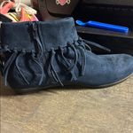 Comfortview  Navy Suede Fringe Booties Women’s 11.5 Photo 3