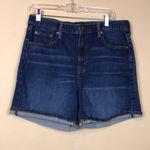 Gap Denim Women’s Rolled Hem Medium Wash Blue Denim Jean Shorts Photo 0