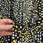 Francesca's  Issa Size 4 Black, Yellow Dotted Silk Strapless Open Back Maxi Dress Photo 7
