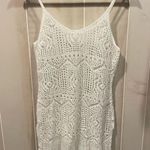 Source Unknown Cute creamy white crochet long skinny strap top or mini dress sweater Photo 0