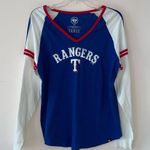 47 Brand 47 Texas Rangers Raglan Sleeve V-Neck Long Sleeve Tee Size Large Photo 0