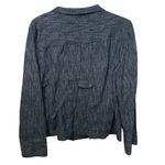 J Jill Blazer Jacket Dark Blue‎ Black Woven Office Career Corporate Mature Thick Size M Photo 4