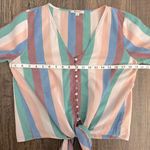 Madewell  Novel Tie-Front Button Top in Flagstaff Stripe Photo 7