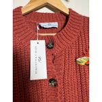 NWT Never a Wallflower Rust Embroidered Bug Cardigan Sz. S Brown Photo 3