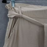 Evolutionary Tan Ruffle Pull On Wide Leg Belt Boho Comfy Trouser Pants L Large Photo 5