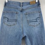 American Eagle Jeans Blue High Rise Mom Fit Stretch Medium Wash Size 0 Long Photo 4