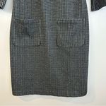Boden Houndstooth Black/Grey Sheath Dress w/ Pockets 3/4 Sleeves Size 8 Black Photo 9