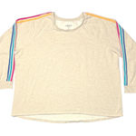 Torrid  Active Everyday Fleece Sweatshirt 2X Heather Oatmeal Stripe EUC Photo 0