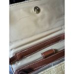 Travel by Sharif Map Print Shoulder Crossbody Bag Tan Yellow Leather Trim RARE Photo 9