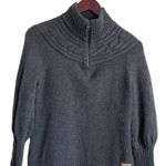 Columbia  Women Sweater M Gray 1/4 Zip Mock Neck Popover Minimalistic‎ Gorpcore Photo 4